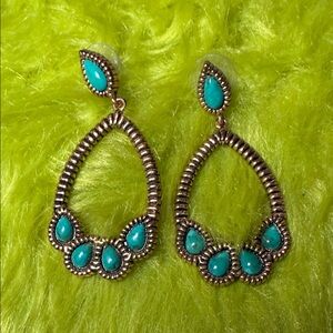 Studio Barse Turquoise and Gold Teardrop Earrings